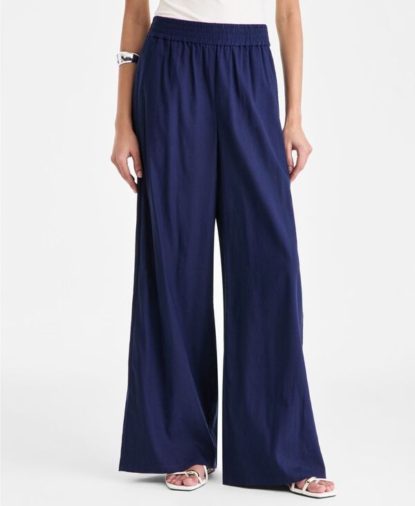 【送料無料】 アイエヌシー インターナショナル コンセプト レディース カジュアルパンツ ボトムス Womens LinenBlend Wide Leg Pull On Pants Intrepid