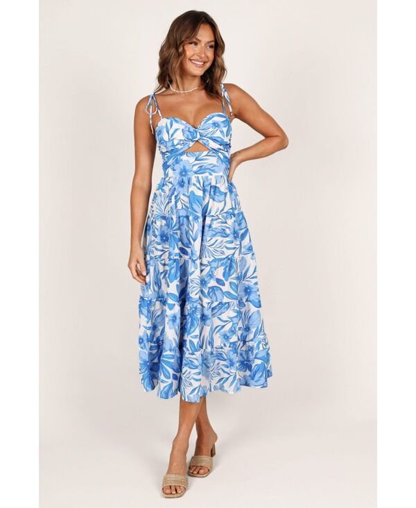 【送料無料】 Petal and Pup レディース ワンピース トップス Womens Rose Midi Dress Bluewhite