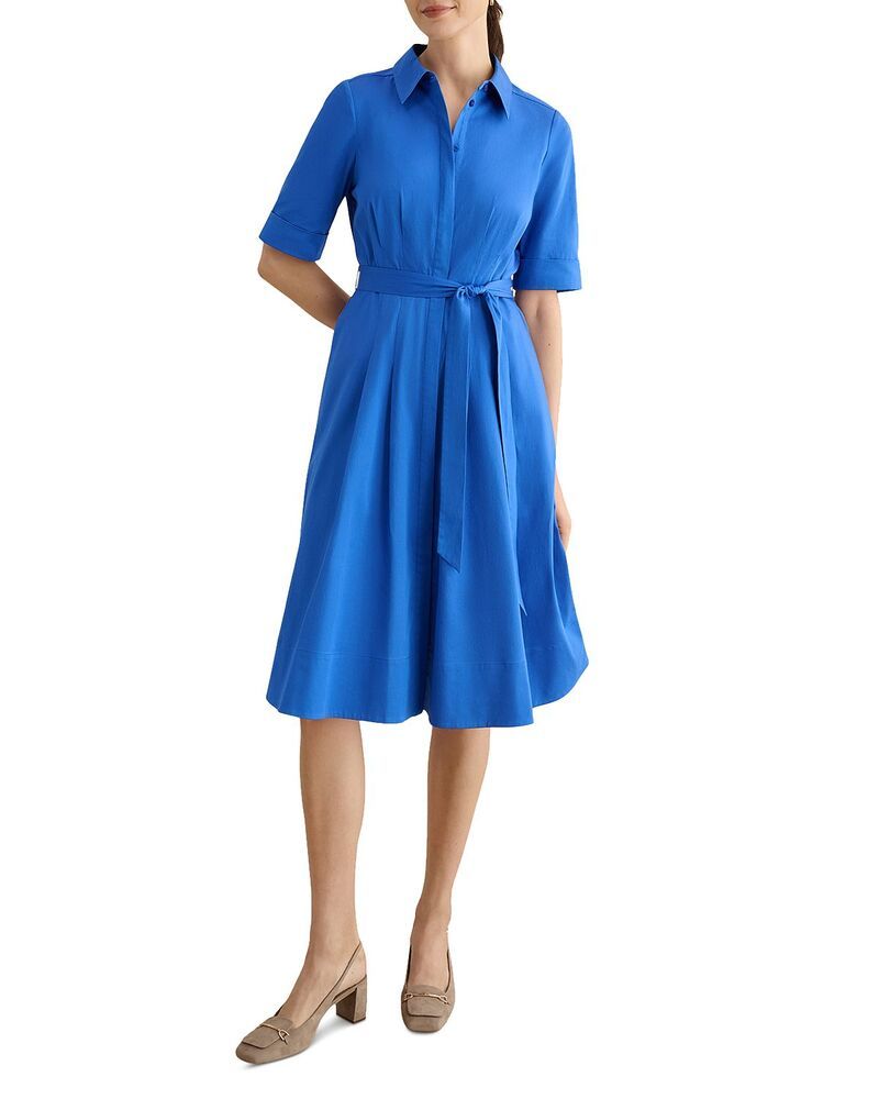 ホッブスロンドン レディース トップス シャツ プチ HOBBS LONDON Petites Brigitta Concealed Button Shirt Dress French Blue ブル