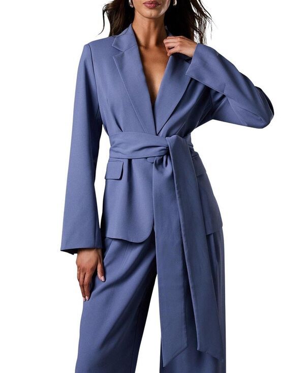 コースト レディース アウター ジャケット・ブルゾン ブレザー Coast Wrap Tie Front Blazer Blue ブルー