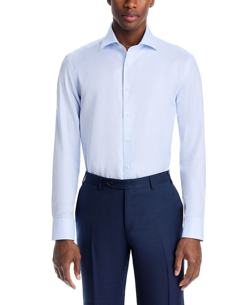 カナーリ メンズ シューズ レギュラーフィット シャツ ワンピース Canali Regular Fit Geo Weave Dresshirt Blue ブルー 55,680円