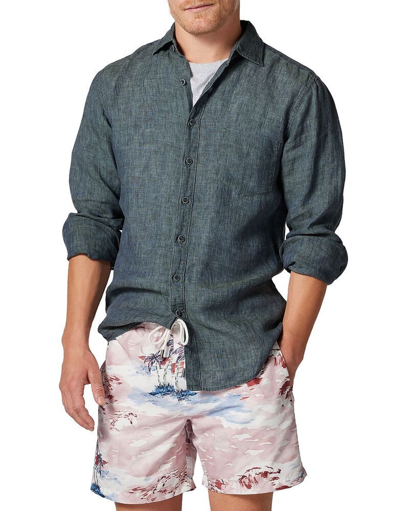 ロッドアンドグン メンズ トップス シャツ リネン Rodd Gunn Coromandelinen Shirt Ash アッシュ