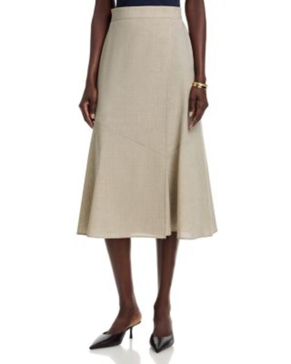 ボス レディース ボトムスカート ミディ ウール BOSS Vuleran Wool Midi Skirt Pumice