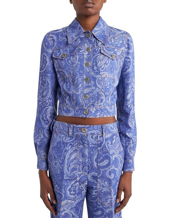 エトロ レディース アウター ジャケット・ブルゾン プリント デニム ジャケット Etro Printed Denim Jacket Multicolour マルチカラー