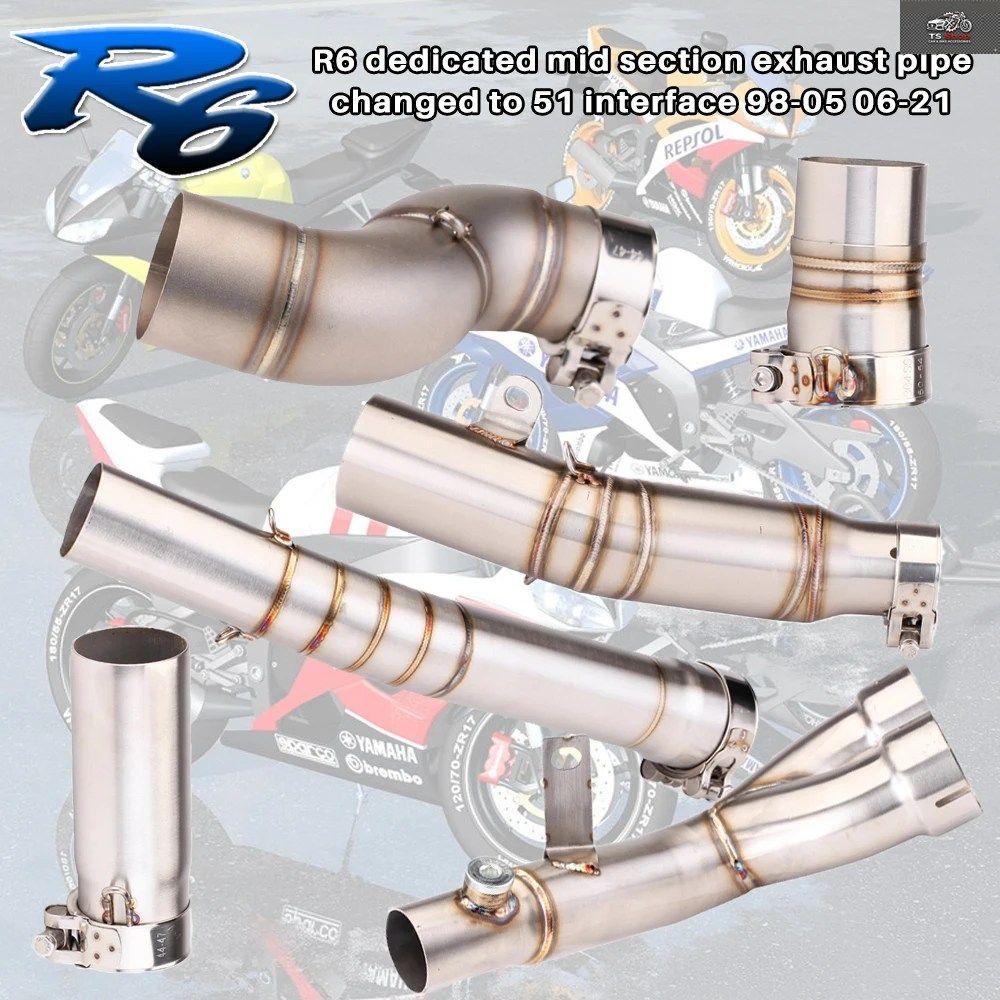 オートバイ用エキゾーストリンク ミドルパイプ フルシステム ヤマハ YZF-R6 R6 1998-2005 2006-2021 オートバイ用マフラー フロントヘッダ