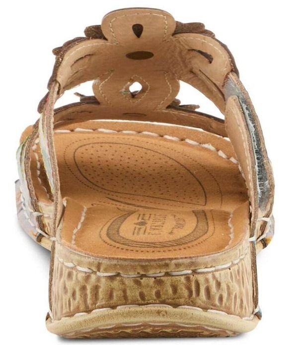 ラリティステ レディース シューズ サンダル フラワー柄 レザー フラワー LARTISTE Beaudie Floral Painted Leather Slide Sandals Grey Mul