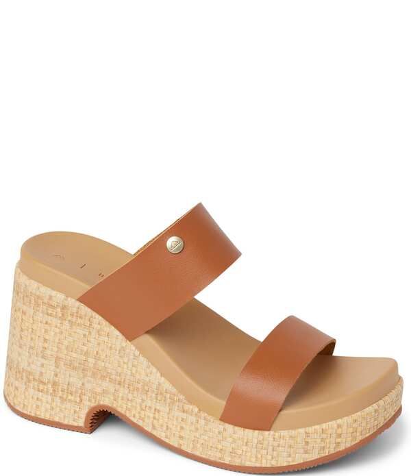 リーフ レディース シューズ サンダル プラットフォーム Reef Sunset Ibiza Two Straplatform Wedge Slide Sandals Brown ブラウン
