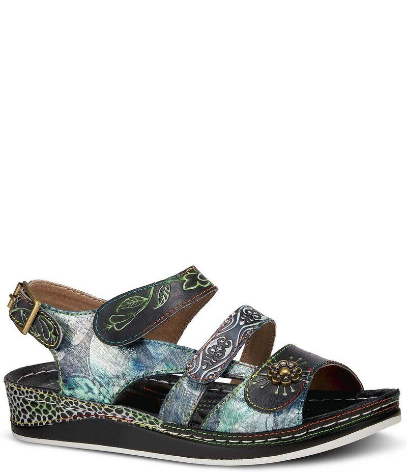 ラリティステ レディース シューズ サンダル フラワー柄 プラットフォーム レザー フラワー LARTISTE Sumacah Leather Floral Platform Wedge Sandal