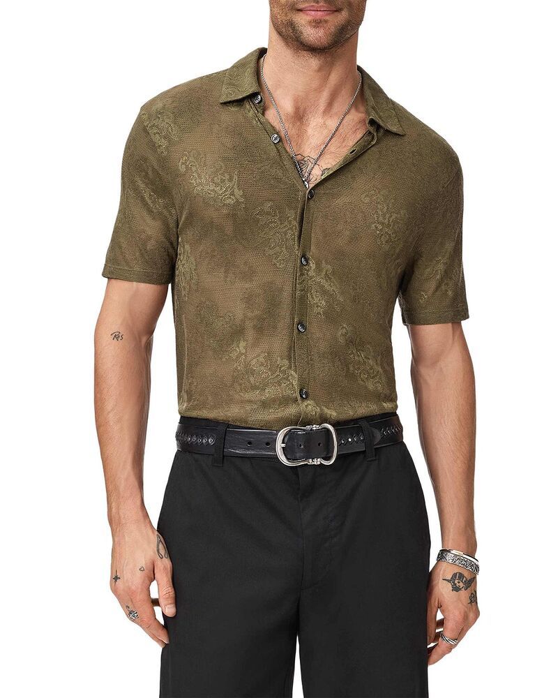 ジョンバルベイトス メンズ トップス シャツ John Varvatos Biaggio Short Sleeve Shirt Eucalyptus