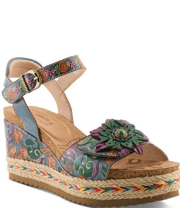 ラリティステ レディース シューズ サンダル プラットフォーム レザー LARTISTE Boca HandPainted Leather Flower Ornament Platform Wedge 29,770円