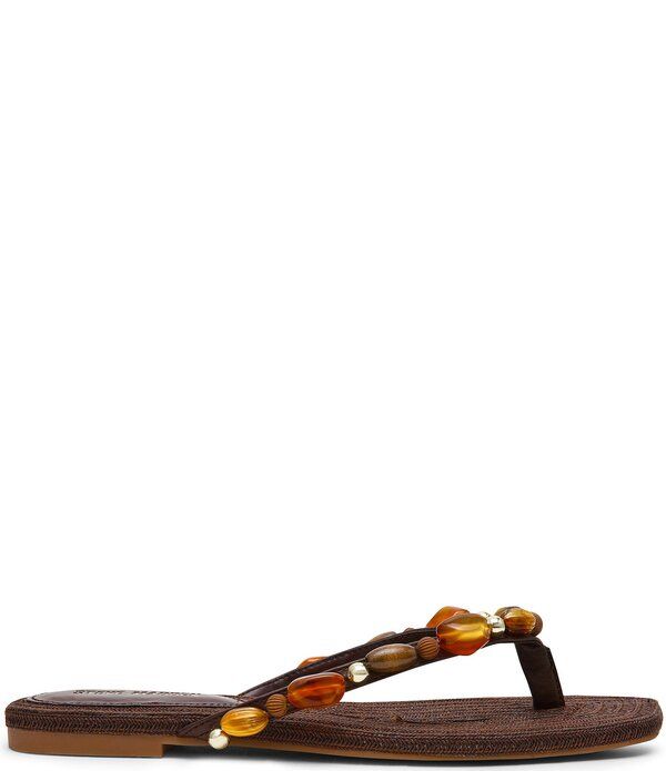 スティーブ マデン レディース シューズ サンダル Steve Madden Marble Beaded Ornament Flathong Sandals Brown Multi ブラウン