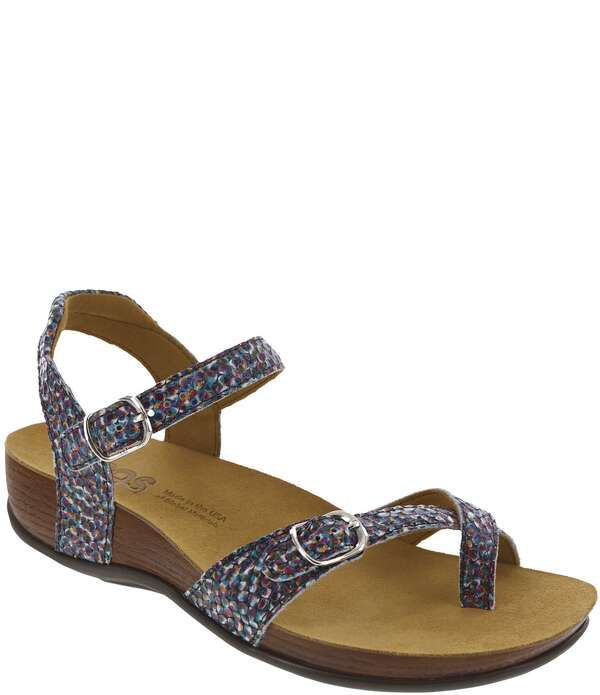 サス レディース シューズ サンダル アンクル レザー SAS Pampa Leather Ankle Wrap Sandals Vesture Blue ブルー
