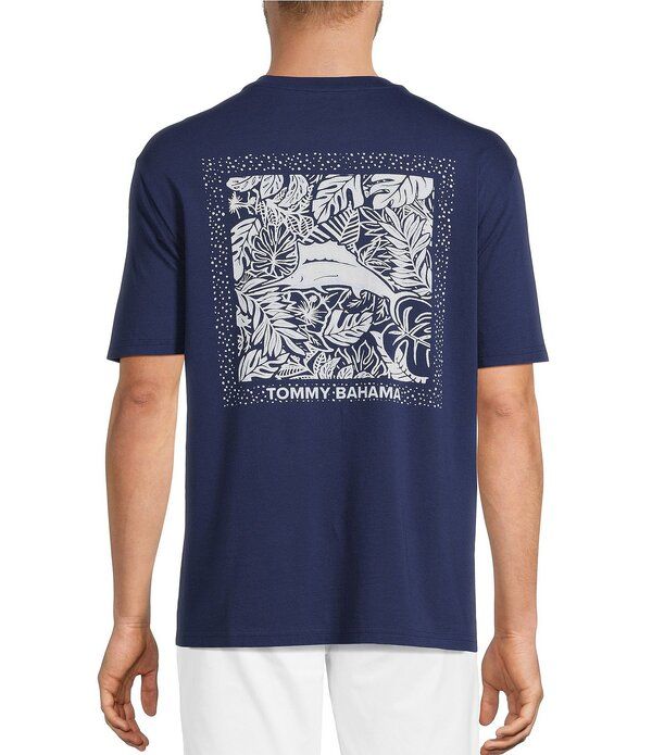 トッミーバハマ メンズ トップス シャツ トール Tommy Bahama Big Tall Marlin Tropicshort Sleeve TShirt Island Navy ネイビー