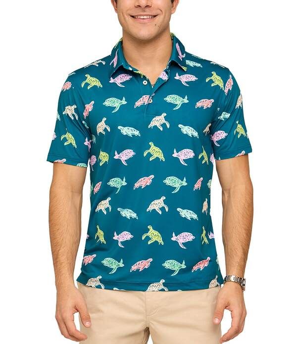 チャビーズ メンズ トップス シャツ プリントール ニット Chubbies Turtally Awesome Turtle Print Short Sleeve Performance Knit S