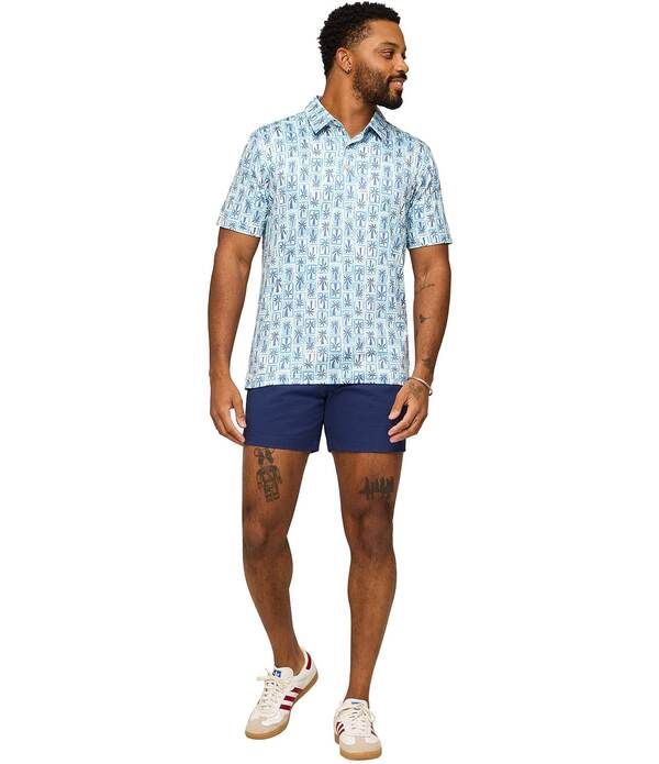 チャビーズ メンズ トップス シャツ ニット Chubbies Miami Mosaic Short Sleeve Knit Performance Poloptic White ホワイト