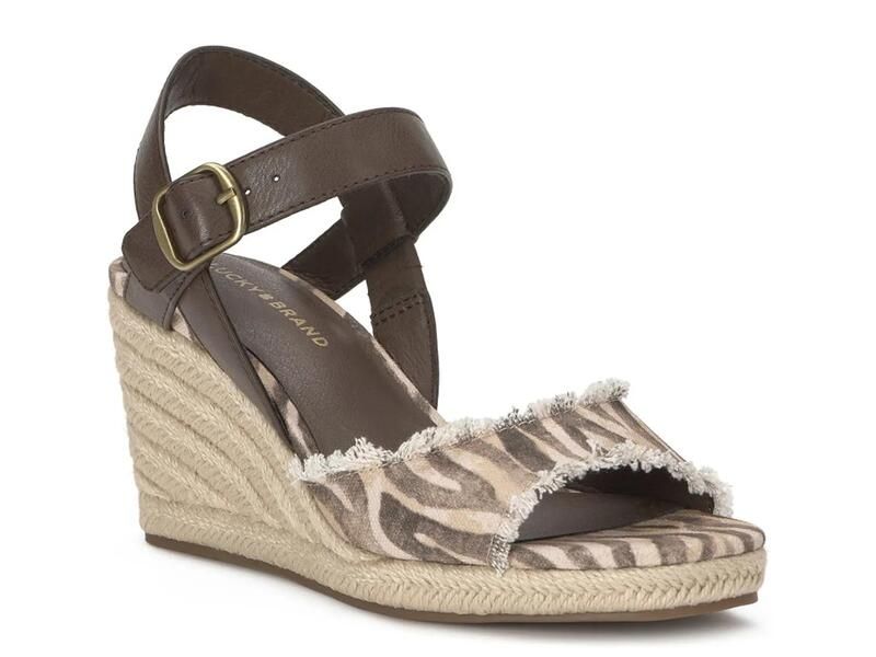 ラッキーブランド レディース シューズ サンダル Lucky BrandMindra Espadrille Wedge Sandal Brown Zebra Print ブラウン