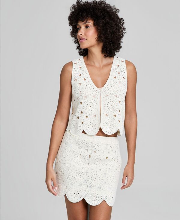 アンドノウディス レディース トップス ベスト Vネック And Now This Womens VNeck SingleButton Vest Macys Exclusive Porcelain