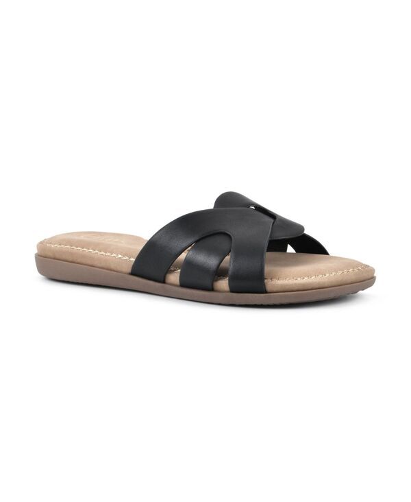 クリフバイホワイトマウンテン レディース シューズ サンダル Cliffs by White Mountain Womens Fortunate Slide Sandal Black Burnishe