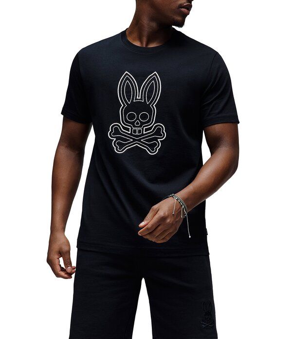 サイコバニー メンズ トップス シャツ グラフィック Psycho Bunny Marcel Graphic Short Sleeve TShirt Black ブラック 12,936円