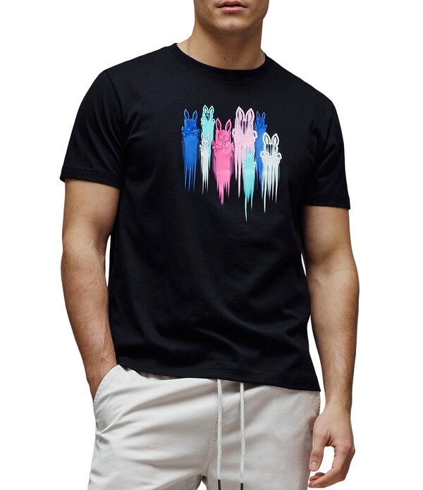 サイコバニー メンズ トップス シャツ グラフィック Psycho Bunny Cosmo Graphic Short Sleeve TShirt Black ブラック 19,480円