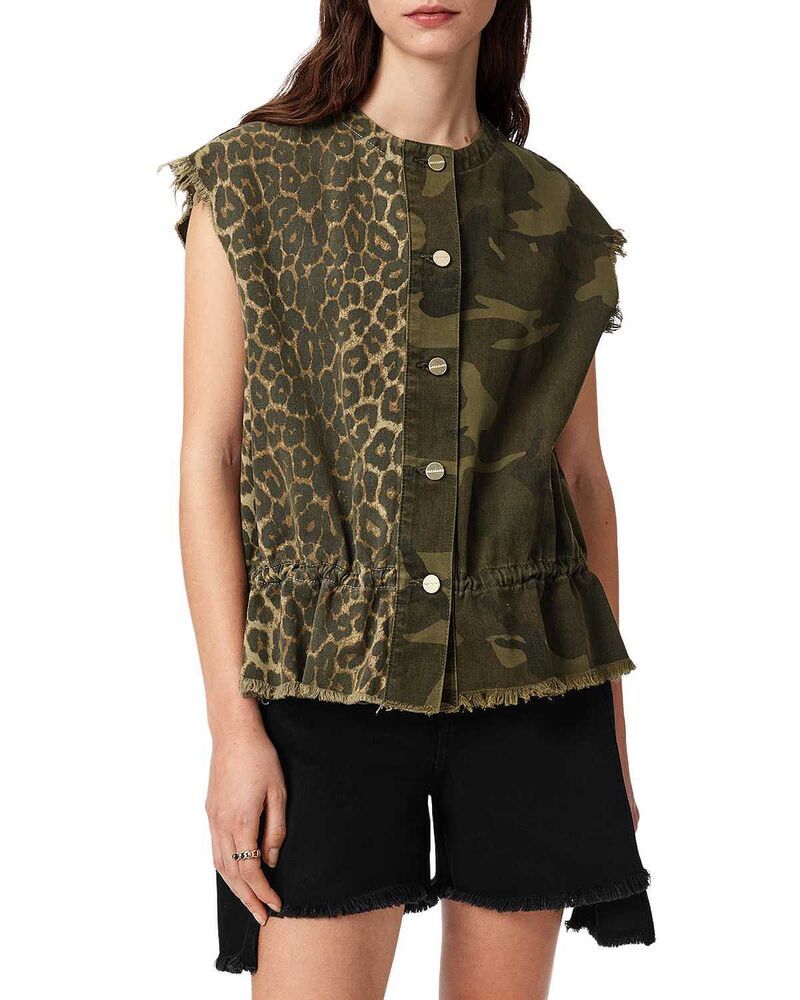 オールセインツ レディース アウター コート ALLSAINTSofi Waistcoat Camo Leppo