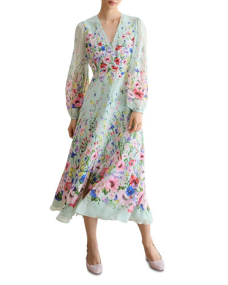 ホッブスロンドン レディース トップス ワンピース プチ シルク HOBBS LONDON Petite Monica Silk Dress Green Multi グリーン 71,940円
