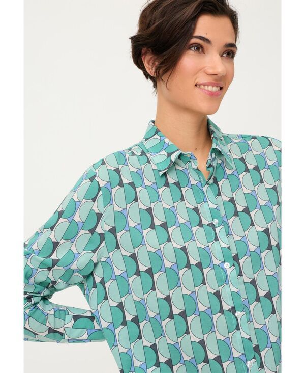 オルセン レディース トップス シャツ Olsen Womens Geo Shirt Dark mint ミント