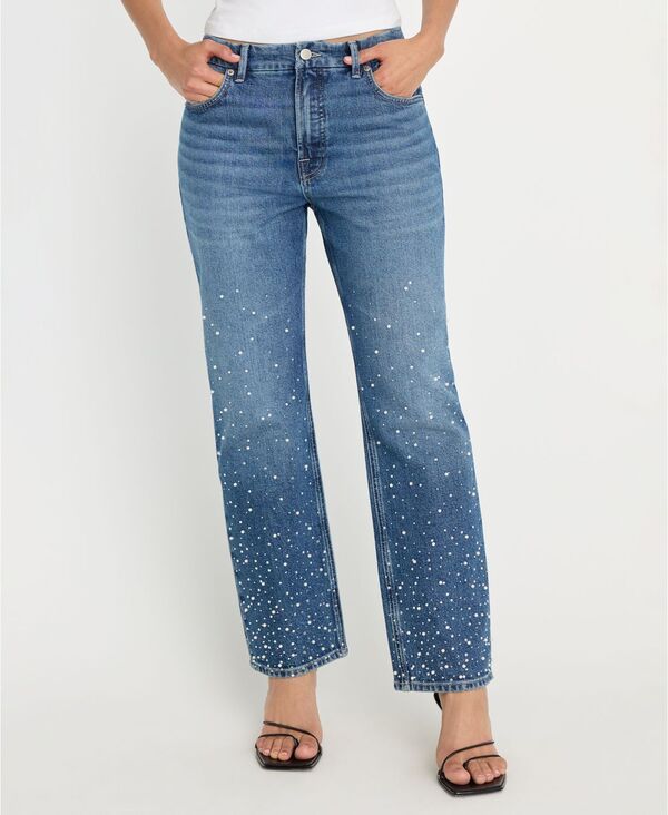 グッドアメリカン レディース ボトムス デニムパンツ ジーンズ Good American Womens Good Icon Straight Crop Cultivated Pearl Jeans