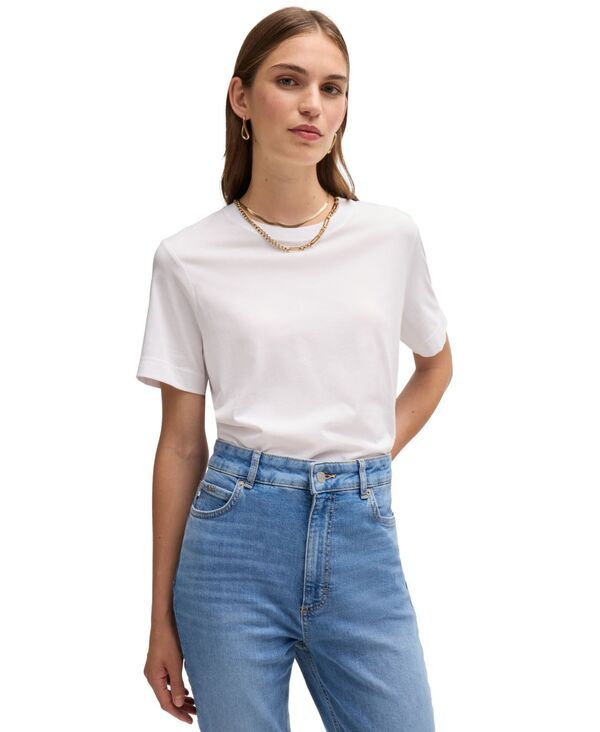 ヒューゴボス レディース トップス シャツ Hugo Boss Women s RelaxedFitShirt White ホワイト