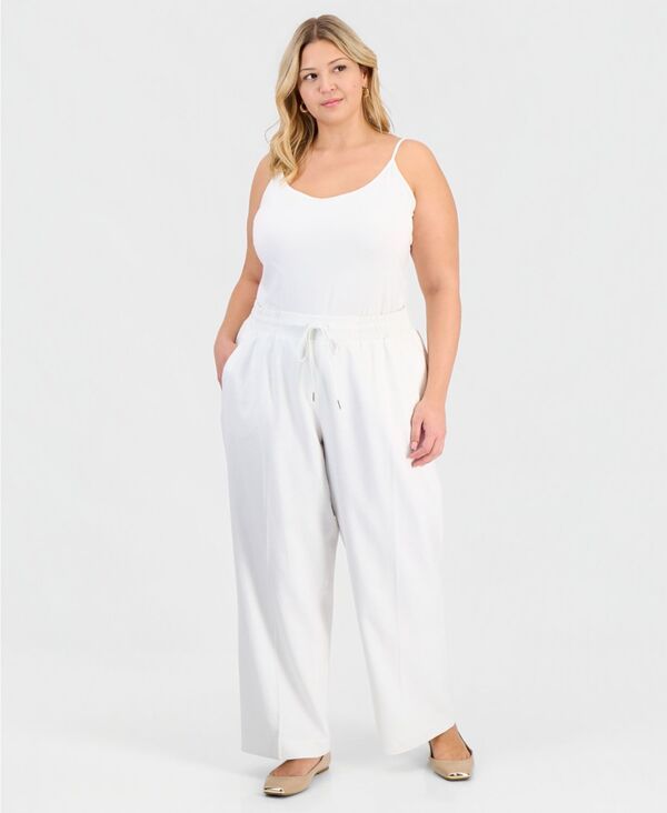 ジョーンズニューヨーク レディース ボトムス カジュアルパンツ ストレート リネン Jones New York Womens PullOn LinenBlend Straight Leg Pants