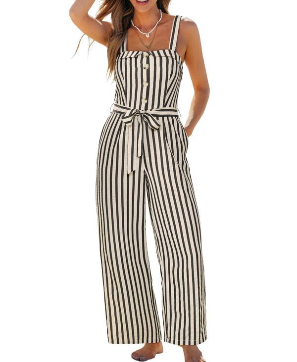 カップシー レディース トップス ジャンプスーツ Vネック Cupshe Womens VNeck Zipper Closure Unlined Jumpsuit White ホワイト