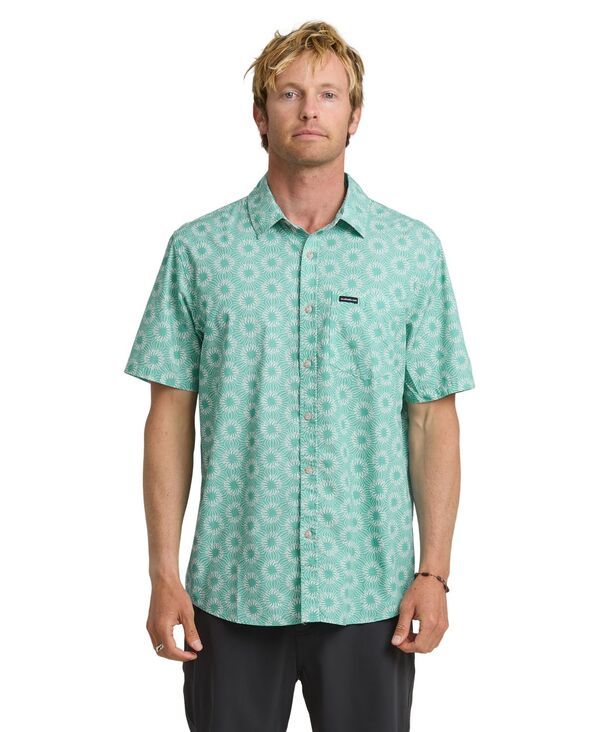 クイックシルバー メンズ トップス シャツ 半袖 Quiksilver Mens Ocean Mayhem Classic ShortSleeve Shirt Aqua アクア 10,426円