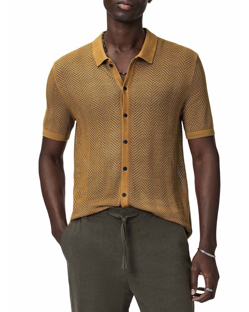 ジョンバルベイトス メンズ トップス シャツ John Varvatos Ginsberg Herringbone Shirt Brown Sugar ブラウン 50,800円