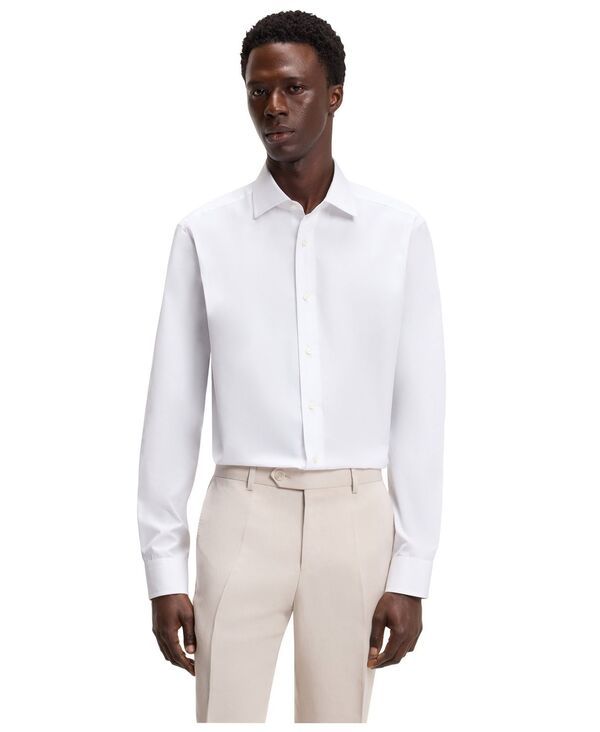 ヒューゴボス メンズ トップス シャツ コットン Hugo Boss BECKHAM x BOSS Menslimfit Cotton Dresshirt White ホワイト
