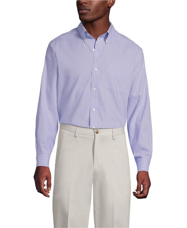 ランズエンド メンズ トップス シャツ ボタンダウン コットン ダウン Lands End Mens No Iron Supima Cotton Pinpoint Buttondown Collar