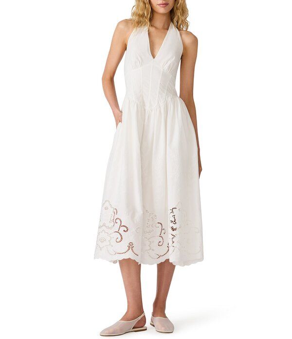 スティーブ マデン レディース トップス ワンピース ミディ ノースリーブ Steve Madden Margie Drop Waist Laser Cut Sleeveless Midi Dress