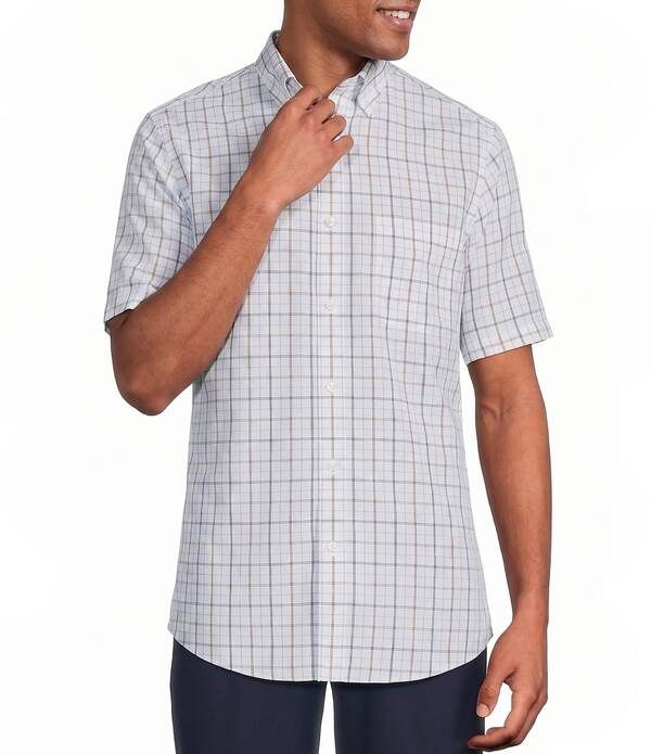 ラウンドトゥリーアンドヨーク メンズ トップス シャツ スリムフィット Gold Label Roundtree Yorke Slim Fit NonIron Short Sleeve Medium