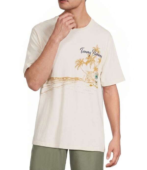 トッミーバハマ メンズ トップス シャツ トール グラフィック Tommy Bahama Big Tall Golden Shoreshort Sleeve Graphic TShirt Vanill