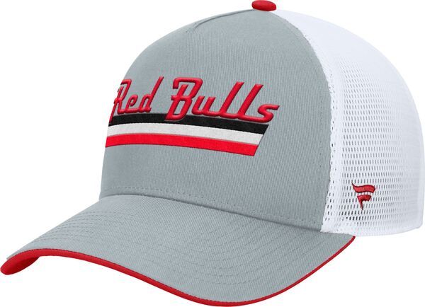 ファナティクス レディース アクセサリー 帽子 Fanatics MLS Adult New York Red Bulls Gray Wordmark Adjustable Trucker Hat N