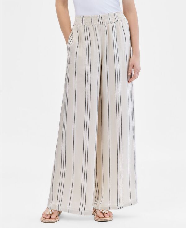 アイエヌシー インターナショナル コンセプト レディース ボトムス カジュアルパンツ リネン INC International Concepts Womenstripe LinenBlend Wid