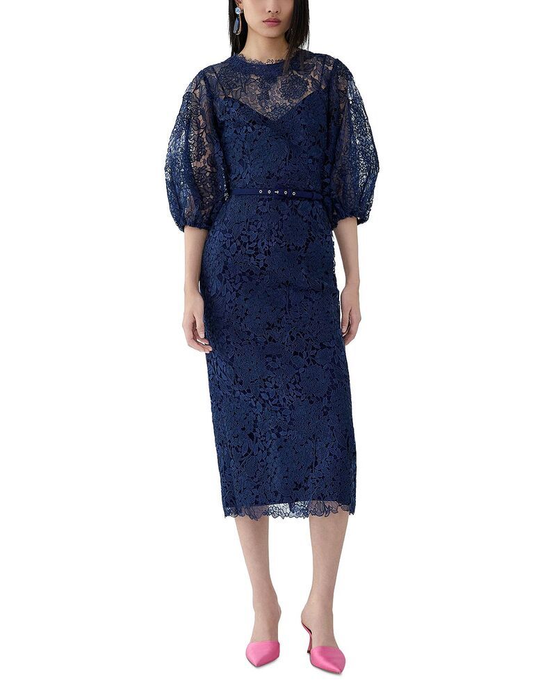 キャロライナヘレラ レディース トップス ワンピース バルーンスリーブ ミディ Carolina Herrera Balloon Sleeve Midi Dress Midnight