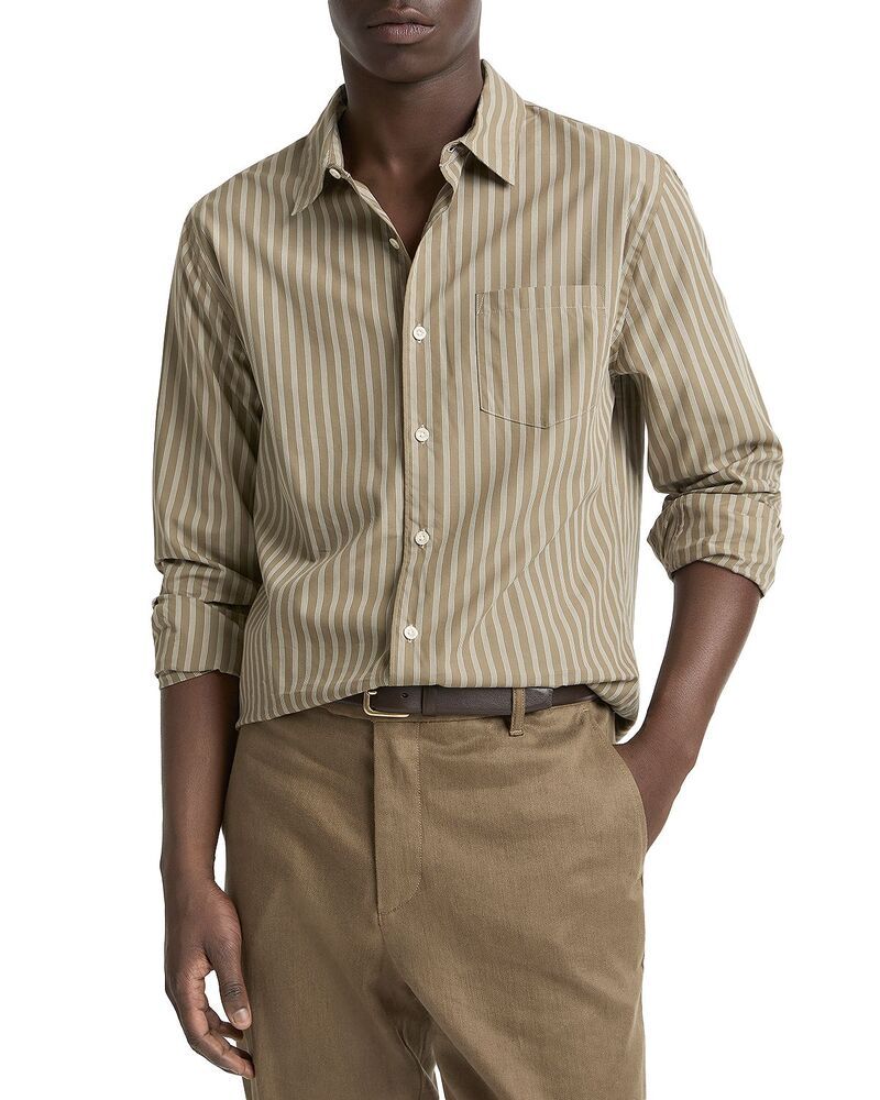 ヴィンス メンズ トップス シャツ Vince Tryon Stripe French Placket Shirt KalamataSmock White ホワイト