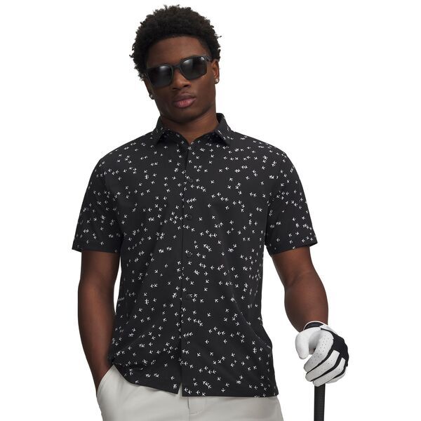 アンダーアーマー メンズ トップス シャツ ダウン Under Armour Mens UArmourDry Golf Trip ButtonDown Shirt BlackWhite ホワイト