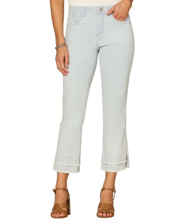 デモクラシー レディース ボトムス デニムパンツ プチ ジーンズ Democracy Petite Absolution Kick Flare Mid Rise Jeans Powder Blue ブ