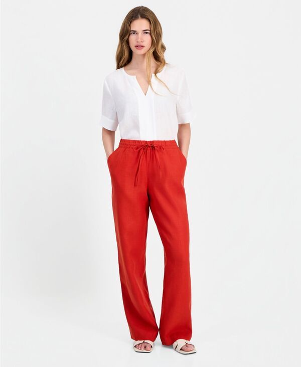 チャータークラブ レディース ボトムス カジュアルパンツ リネン Charter Club Womens 100 Linen Drawstring Pants Created for Macys Mo