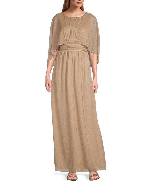イグナイト レディース トップス ワンピース クルーネック メッシュ キャップ ケープ Ignitevenings Embellished Crew Neck Capelet Sleeve Glitt 31,070円