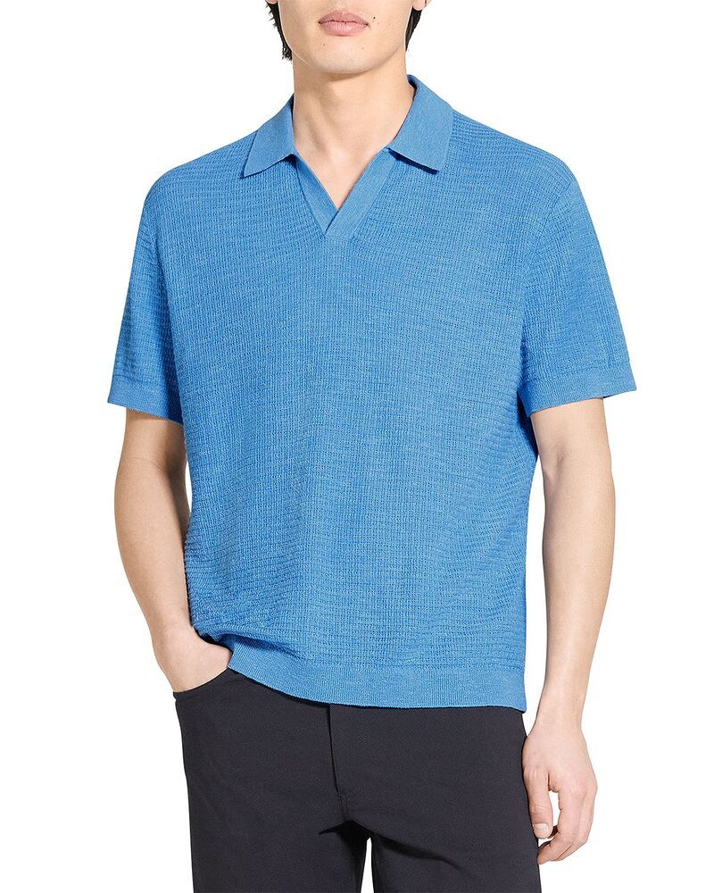 セオリー メンズ トップス ポロシャツ リネン Theory Brenan Polo ineo Pacific Linen Crisp Blue ブルー 39,520円