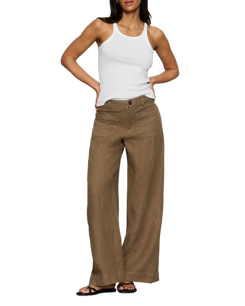 サンクチュアリー レディース ボトムス カジュアルパンツ ワイドレッグ リネン Sanctuary The Linen Marine Wide Leg Pants Timber