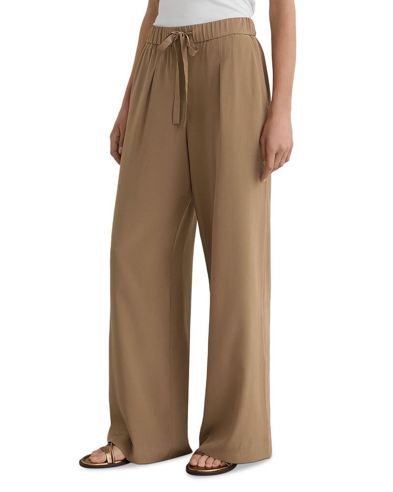 レイス レディース ボトムス カジュアルパンツ ワイドレッグ シルク REISSilk Wide Leg Pants Camel キャメル