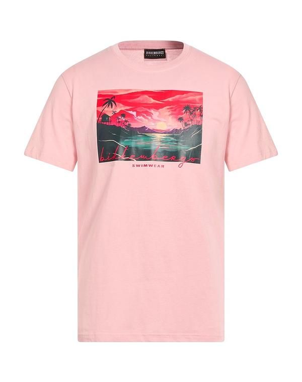 ビッケンバーグス メンズ トップス Tシャツ BIKKEMBERGS Pink ピンク